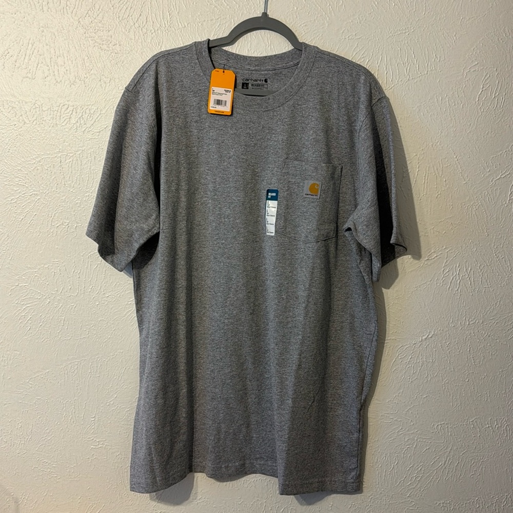 Carhartt Relaxed Fit Heavyweight Short Sleeve Pocket Tshirt in Heather Gray